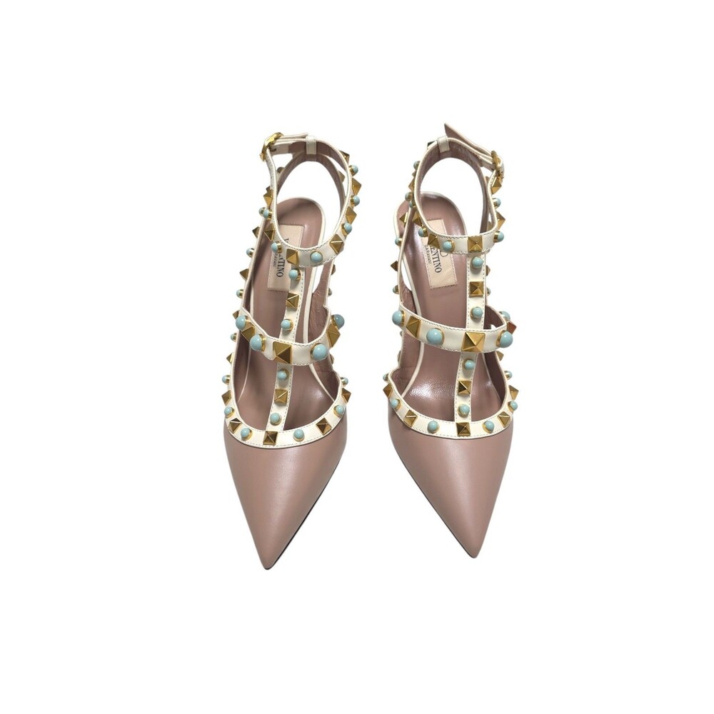 New In Box Valentino Garavani Rockstud Ankle Strap Pump Sz 38